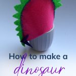Pin: How to make a dinosaur egg cosy, with image of our pink Stegosaurus egg cosy, with back plates and tail spikes