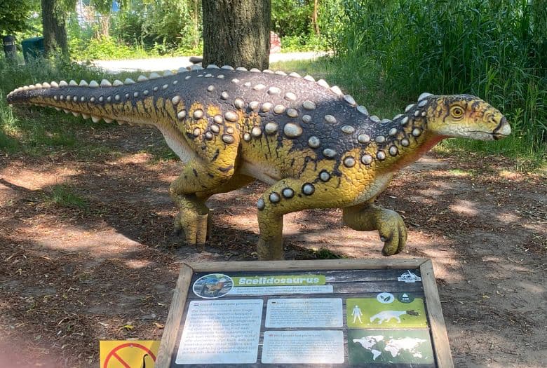 Scelidosaurus, one of the dinosaurs at Dinoland, Zwolle
