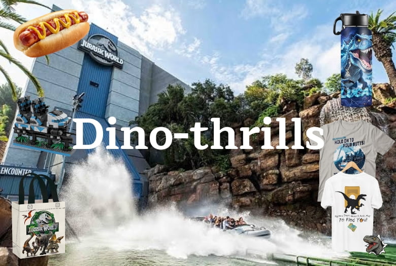 Ideas for throwing a Dino-thrills Party. For more information and links to the products, see the caption.
