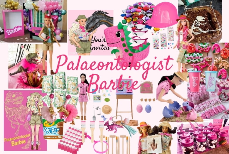 Who says girls can't love dinosaurs, Barbie and all things pink? This Palaeontologist Barbie party theme brings together the best of each of these loves in one delightful party. Check the caption for more details.